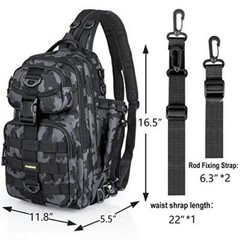 Fishing Tackle Backpack Storage Large(16.5*11.8*5.5inch)-black Camo
