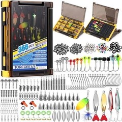 187-Piece Organized Fishing Accessories Kit in Compact Tackle Box, Gift for Men