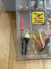 Plano One Tray Burgundy/White Tackle Box Model 6201 with Wazp Crappie Kit