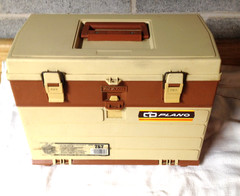 Vintage Plano 757 Fishing Tackle Box Top Storage With 4 Drawers Made In USA