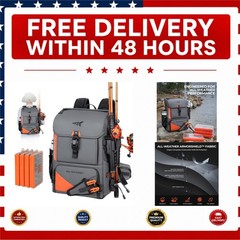 KastKing Waterproof Fishing Backpack Tackle Bag 45L with 4 Tackle Boxes