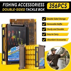 356PC Essential Tackle Kit with Dual-Side Box for Trout, Bass, Crappie Fishing