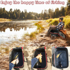 Fishing Bucket,Foldable Fish Bucket, Multi-Functional EVA Fishing Bag for Outdoo
