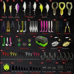 Fishing Tackle Box Kit: 303PCS Lures, Hooks, Weights – Waterproof Green Organ…
