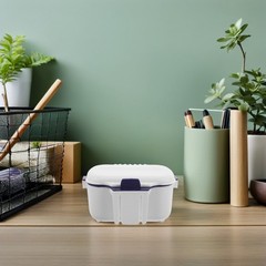 White Insulated Bait Storage Box for Worms Double Layer Portable Design