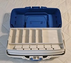 Plano Molding Co 620304 3 Tray Blue & White Tackle Box.