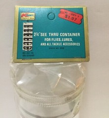 Kmart NOS vintage 2 3/4″ see thru container – flies, lures & tackle accessories