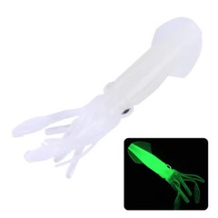 5 Count Squid Soft Silicone Bait Luminous Hollow Tubular Fishing Lures for Sea