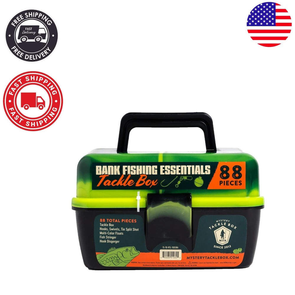 88-Piece Fishing Tackle Box for Young Anglers – Perfect Birthday Gift
