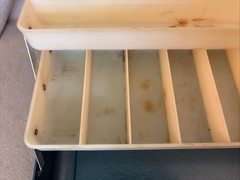 Vintage Old Pal Blue Steel Metal Tackle Box Two Plastic Tray Leves Lititz PA