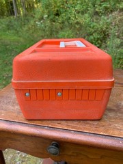 Vintage Old Pal Fishing Tackle Box Model 1040 White & Orange Empty