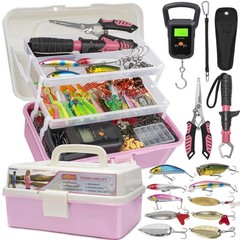 THKFISH 400 Pc Bass Freshwater Fishing Kit: 3-Layer Box, Pliers, Gear & Gift