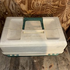 Large Plano 9606 High Hip 6 Tray Tackle Box Green Lid Clean USA Very Nice -T8