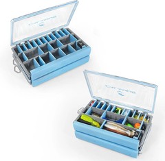 Calamus DryVault Waterproof Fishing Tackle Box, 3600 2 Pack | Sturdy Tackle Tray