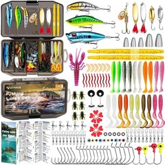 Fishing Tackle Box with Crankbaits Soft Plastic Lures Included Standard Grey