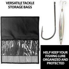 Sanhu 34″ x 12″ Lure Storage Bag, 2 Pcs Black 7-Pocket Foldable, Saltwater