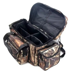 JSFUN Waterproof Fishing Tackle Bag 50x30x25cm Large 2-Layer Shoulder Bag