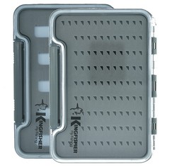 2 PCS Super Slim Waterproof Fly Box Foam Insert Medium Grey Box Tackle Fishing