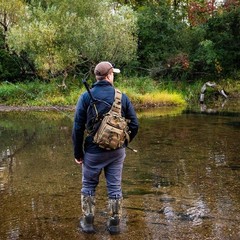 Water-Resistant Fishing Backpack with Rod Holder – Lightweight Khaki Gear Bag