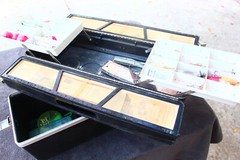 Sears Ted Williams Vintage Plastic Tackle Box Clamshell Top Drawers Fishing OS