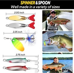 187/343pcs Fishing Accessories Kit, Organized Fishing Tackle Box with Tackle Inc
