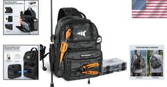 BaitSpace Large Fishing Sling Bag – Water-Resistant Tackle Backpack in Camo
