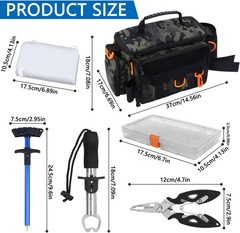 Fishing Tackle Bags with Tackle Box,Waterproof,Padded Shoulder Strap,Gear Storag