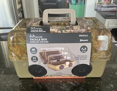 New Realtree Tackle Box with Wireless Bluetooth Speaker (Cover Wrapper taped)