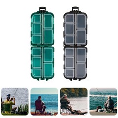 2Pcs Durable Plastic Fishing Tackle Organizer Box Compact Storage Case