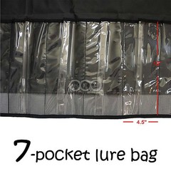 Qty 1 Black Fishing 7 Pocket Lure bag Roll-up Trolling TACKLE Storage Jig bags