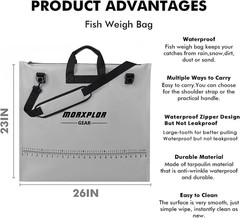 Fish Bag Heavy Duty Tournament Fishing Weigh in Bag 26X23 19X34 Inches