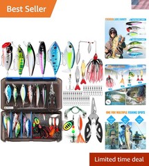 Fishing Lures Fishing Tackle Box Fishing Gifts for Men, Bass, Trout Fishing A…