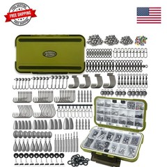 Fishing Accessories Kit, 264/423PCS Fishing Tackle Box with Hooks, Weights, S…