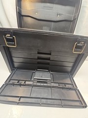 VINTAGE PLANO PHANTOM PRO 797 4 DRAWER FISHING TACKLE BOX 21x15x11 Black W/ KEY