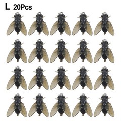 20pcs Housefly Fly Fishing Lures with High Carbon Steel Hooks for Carp Trout