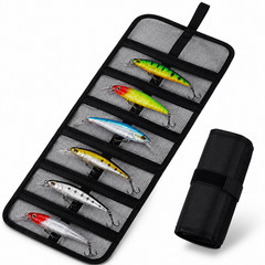 Waterproof Fishing Lure Bag Roll Up 6 Pocket PVC Bait Tackle Organizer Storage