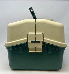 Plano Model 8600 Tackle Box 6 Trays Green & Tan Excellent Condition