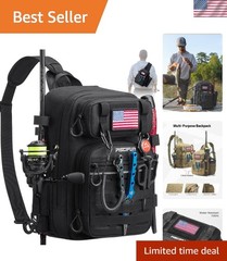 Versatile Fishing Backpack for Outdoor Adventures with 2 Rod Holders and Pockets