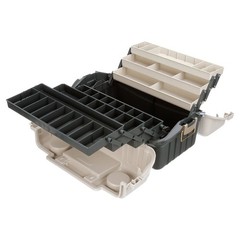 6-Tray Hip Roof Large Tackle Storage Box, Green/Sand