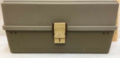 Tackle Box Old Plano 3 Trays Fold Out Tackle Included Latch Handle 15.5″ Plastic