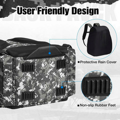 Fishing Tackle Backpack with Rod Holders & 4 Tackle Boxes, 42L Outdoor Fishing B
