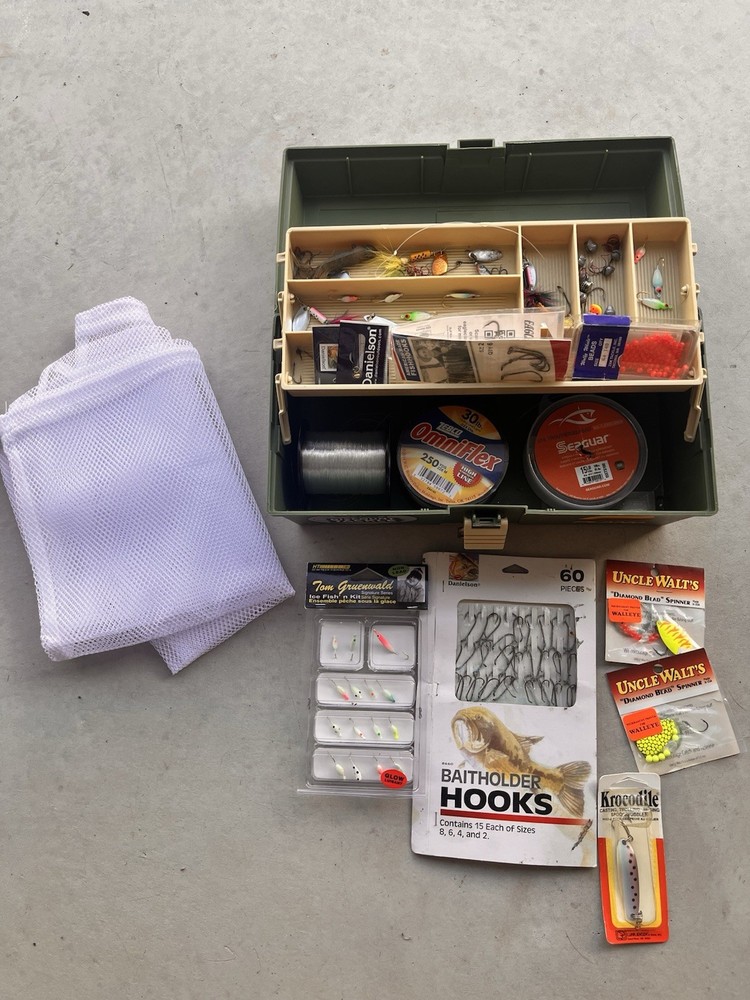 Loaded Fishing Tackle Box Lures Hooks Line
