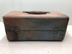 Vintage Metal Fishing Tackle Box Tool Box