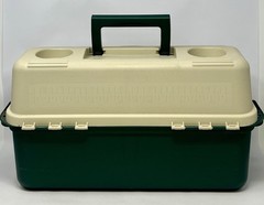 Plano Model 8600 Tackle Box 6 Trays Green & Tan Excellent Condition