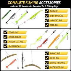 187/343pcs Fishing Accessories Kit, Organized 356pcs Fishing Accessories kit
