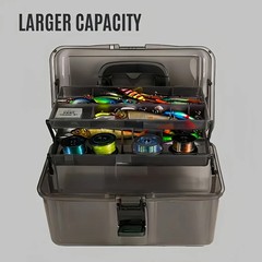 Tackle Box Large 3 Layers Plastic Portable Storage Box Fishing Tool Box Organize