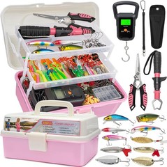 400PC Large 3Layer Tackle Box Fishing Lures Accessories Kit Fish Gear Tools Set
