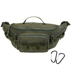 Tactical Fanny Pack,Small Fishing Tackle Bag Water-Resistant Military Green