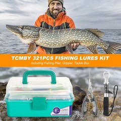 Complete Fishing Gear: 321Pcs Tackle Box and Lures Set, Perfect Gift for Anglers