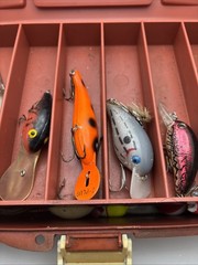 Vintage Oldpal Woodstream PF1040 Tackle Box With Vintage Tackle